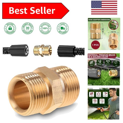 #ad Heavy Duty M22 14mm Pressure Washer Hose Connector 4500 PSI Brass Adapter $13.79