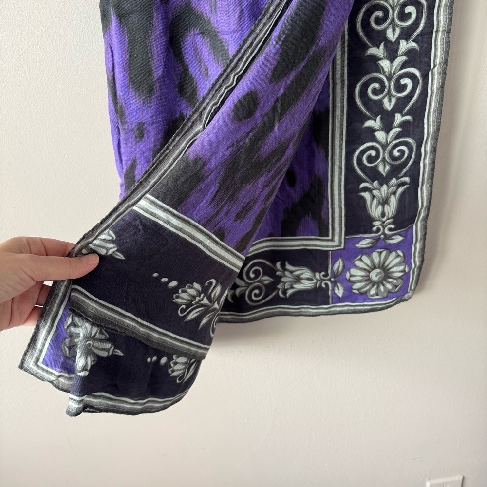 Versace Authentic Purple Leopard Print Bordered C… - image 7