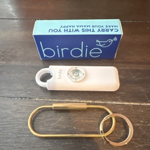 Birdie Personal Attack Safety Alarm Keyring, White Personal Safety Keychain NIB