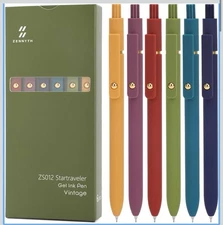 Ddaowanx Gel Pens, 6 Pcs 0.5mm 6 Count (Pack of 1), 6 Vintage-Black Ink 