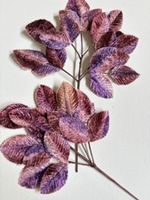 2 VINTAGE Millinery Velvet Leaf Branches Ombr Lavender Old Stock Japan