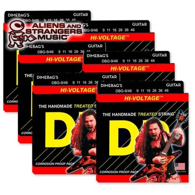 6 Sets! DR Strings DBG-9/46 Dimebag Darrell Hi-Voltage Light-Heavy 9-46
