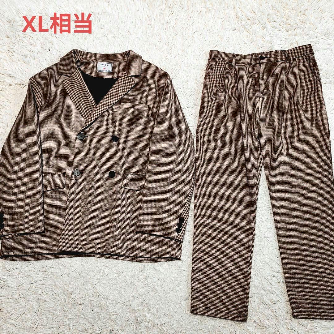 Setup suit double button houndstooth pattern over… - image 1