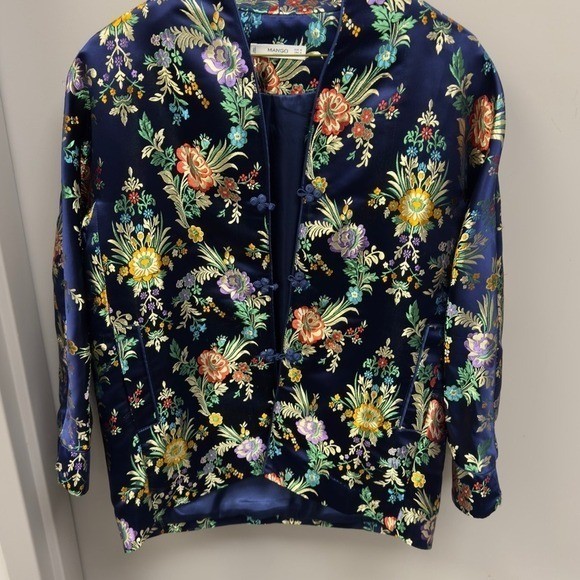 Mango Multicolor Kimono Floral Jacket  sz Medium thumbnail 5