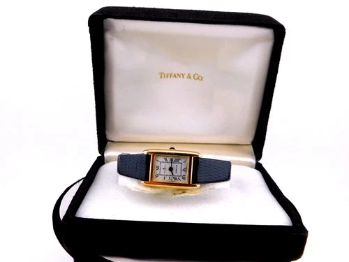 Vintage Tiffany & Co Solid 14K Gold Ladies Tank Style Watch Serviced C1970s