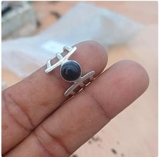 Black Onyx 925 Sterling Silver Ring: Handmade Statement Boho Ring All Size R 579