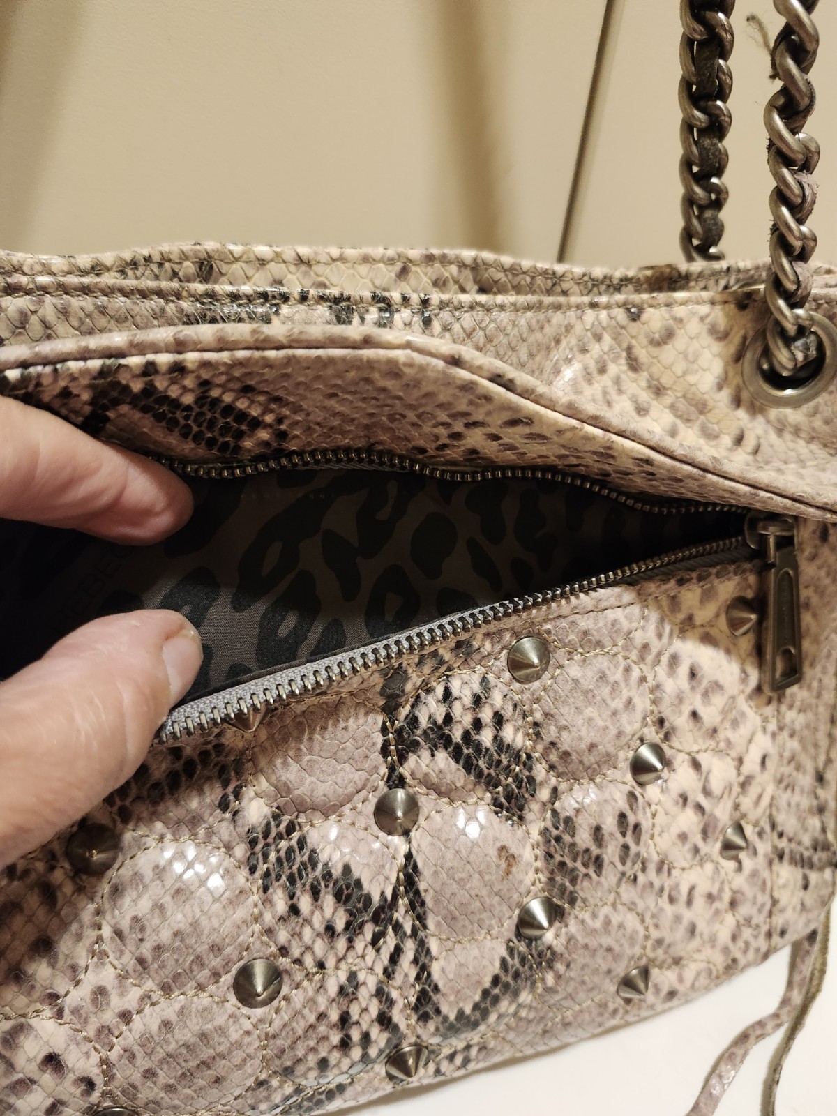 Rebecca Minkoff Python Embossed Leather Chain Lin… - image 16