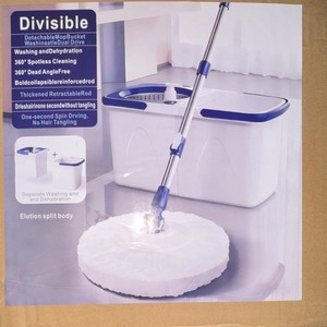 Divisible Detachable 2-Compartment Mop Bucket w/ Handle, Down-Press Wringer