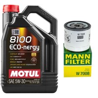 MotoröL Set Motul 8100 ECO-NERGY 5W-30 5 Liter + ÖLfilter FüR Ford Volvo S60 V40