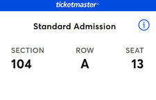 Goo Goo Dolls New Years Eve December 31 2025 Front Row Section 104 Row A Seat 13