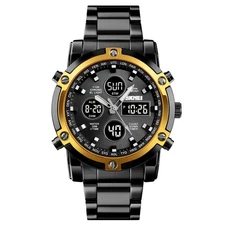 SKMEI Men Watch Dual Time Quartz Wristwatch Multifunction Digital Sport Watches