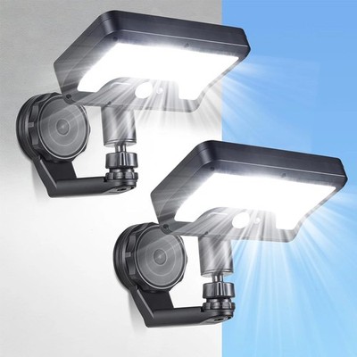 2 Pack Magnetic Solar Wall Lights Outdoor Motion Sensor Garden Patio Fence AO1T
