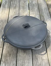 12L Cast Iron Cauldron Kazan WOK with Lid