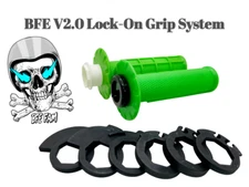 BFE V2.0 7/8" Lock-On MX Dual Sport Motorcycle Handlebar Grips GREEN Grip System