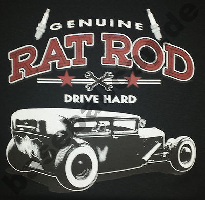 T-Shirt #620 RAT ROD GENUINE OLDSCHOOL HOTROD Dragster Pin Up V8 Rockabilly