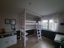 Hochbett  90x200x245 Jugendbett Kinderbett Holz massiv  inkl. Montage!