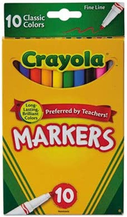 Crayola Markers Fine Line Classic Colors 10ct 6 Packages (60 Markers Total)
