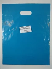 500 Qty. 12" x 15" Teal Glossy Low Density Merchandise Bag Retail Shopping Bags