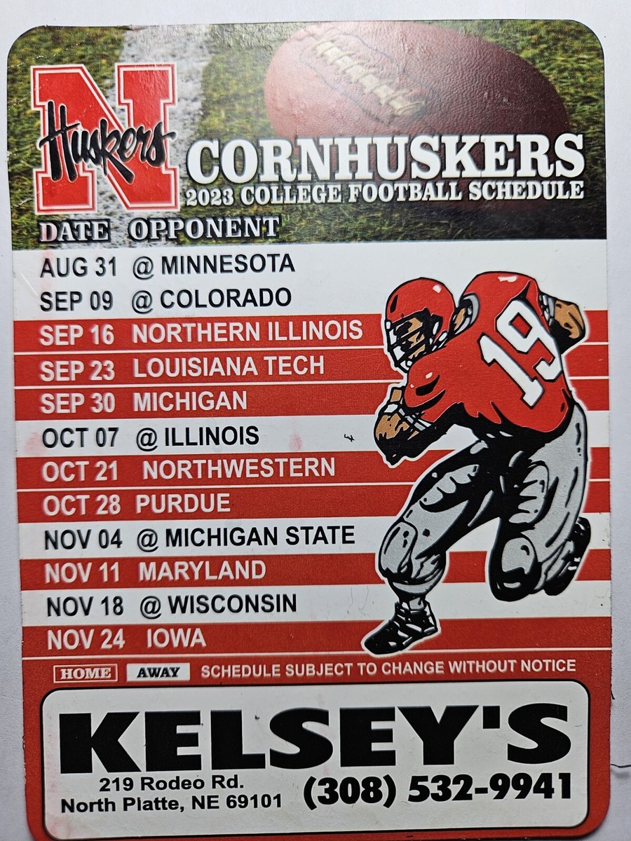 2023-nebraska-cornhuskers-husker-football-schedule-refrigerator-magnet-ebay