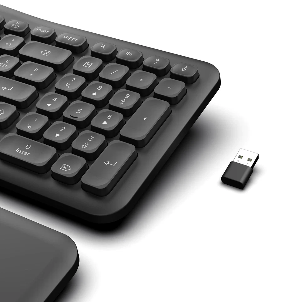 – Clavier Ergonomique sans fil avec repose poignet magnétique – Conception co... - Photo 4/4