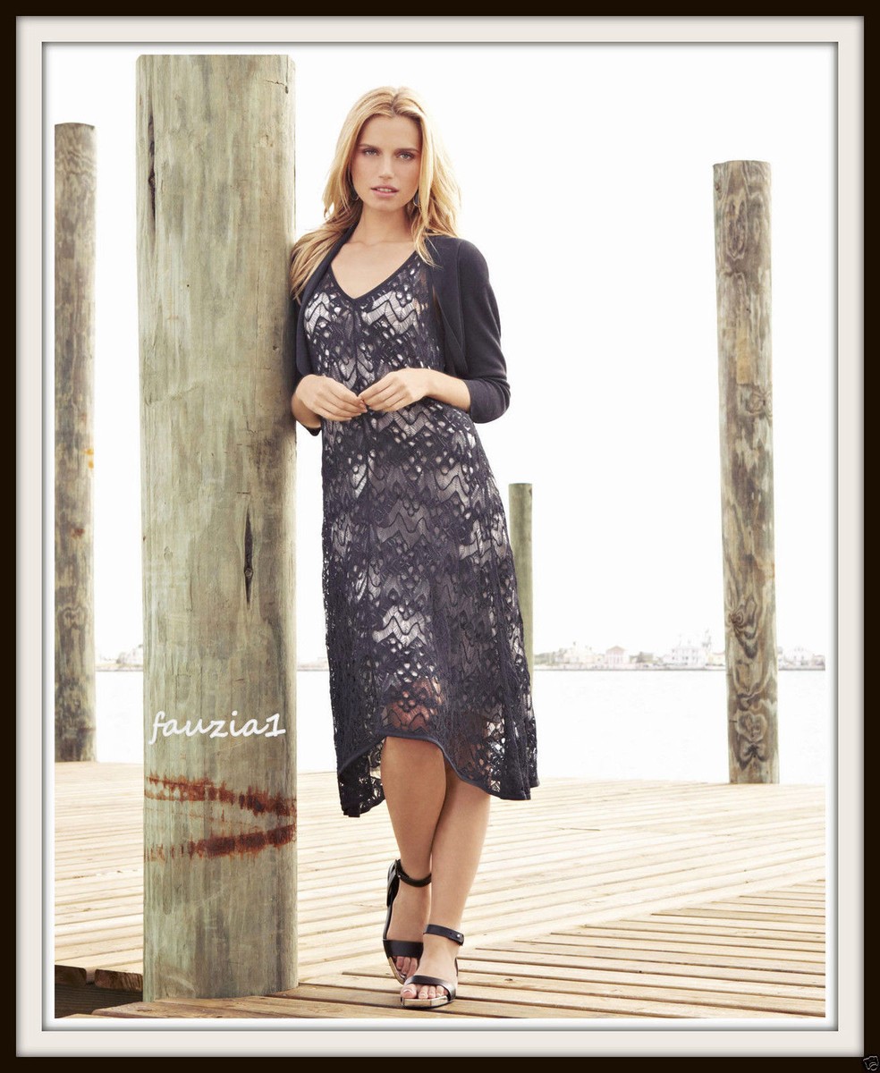 Eileen Fisher BLACK Crochet Lace Layer Dress S $398 | eBay Eileen Fisher BLACK Crochet Lace Layer Dress S $398 | eBay