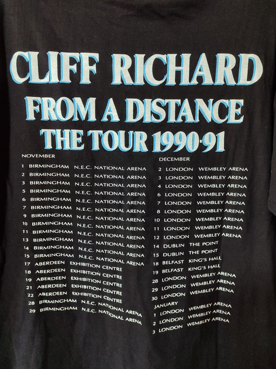 Sir Cliff Richard Tour Shirt 1990-1991 From A Distance Rock Pop