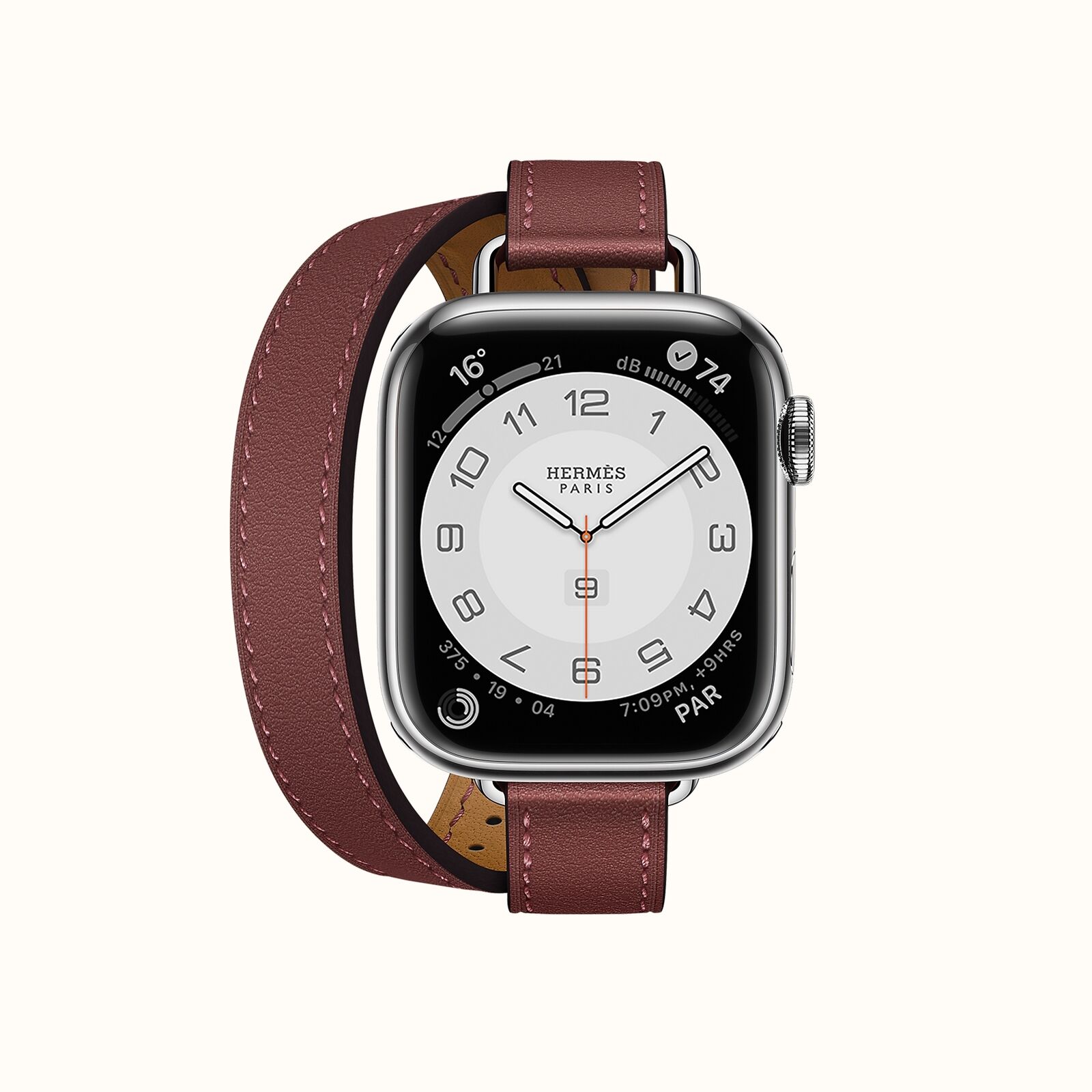 Apple Watch Series 7 41mm Hermès Hermes SS Double Tour Rouge H