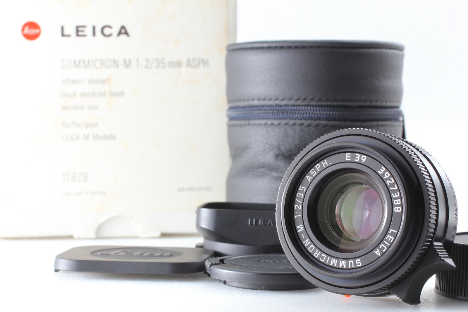 Full Set [MINT] Leica Summicron-M 35mm f2 ASPH Lens Black 6 Bit 11879 E39 Japan