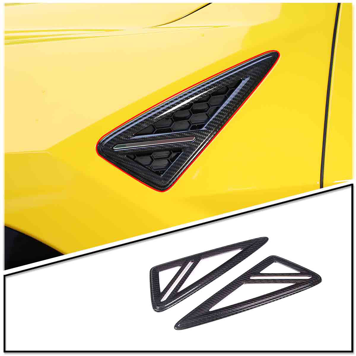 Real Carbon fiber Side Fender Vent Air Wing Trim For Lamborghini URUS 18-23 US