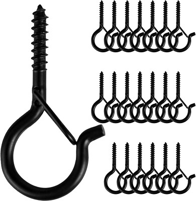 20 PCS Q-Hanger, Screw Hooks for Outdoor String Lights, Safety Buckle Design