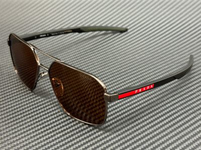 PRADA LINEA ROSSA PS 55WS 5AV50A Gunmetal Brown Tuning Men's 60 mm Sunglasses