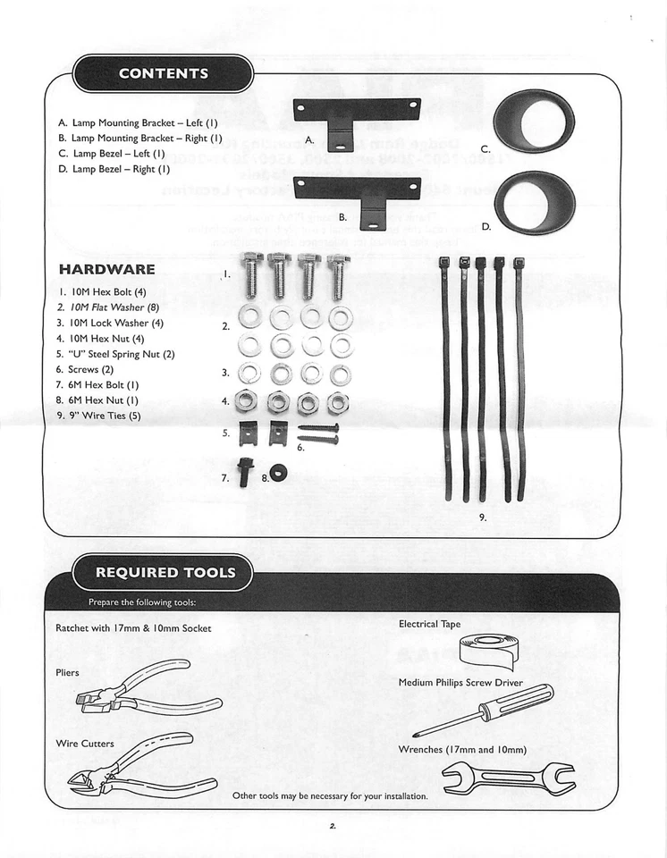Kit de montaje de lámpara PIAA 30320 para Dodge Ram 1500 2500 3500 2002-2008 Foto 4 de 4
