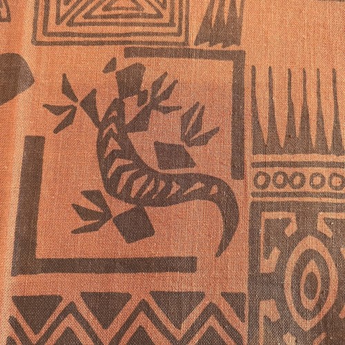 Tissu ancien Maridadi animaux africains kenyans 31x31" milieu du siècle RARE titré - Photo 8/9