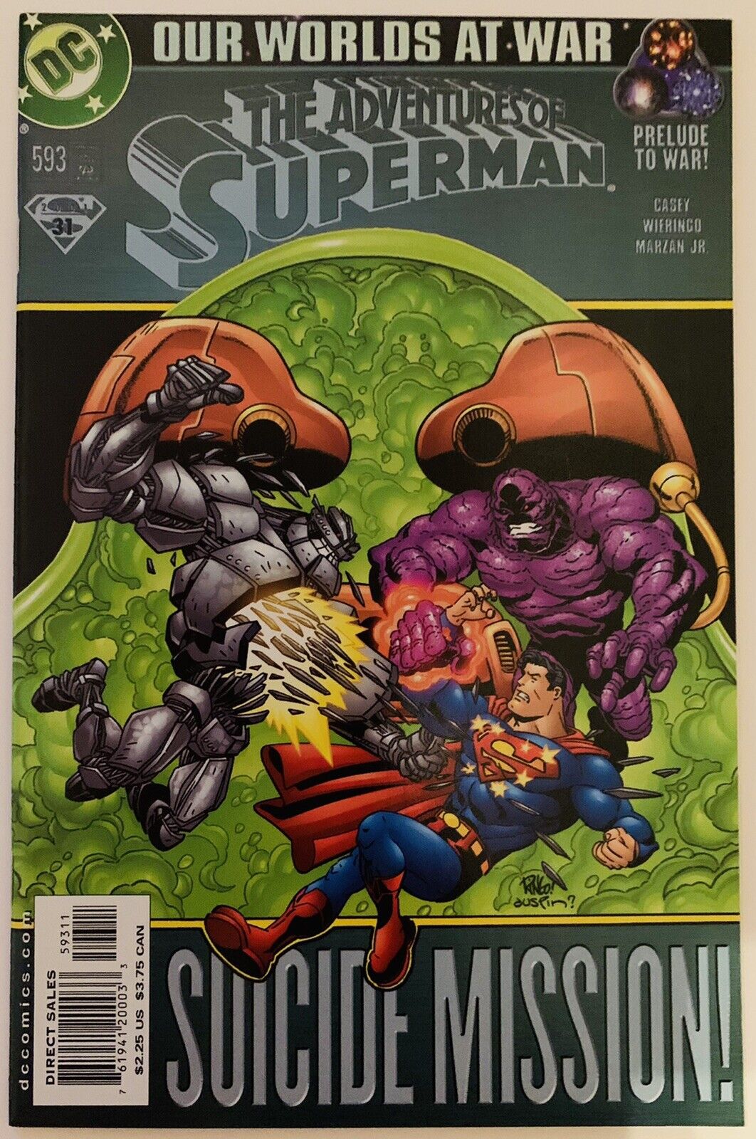 Adventures Of Superman #593 (DC,2001) VF/NM~Metallo~Parasite Appearances