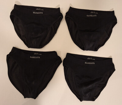 4x WEM Herren Funktions-Unterhose (Slip / Funktionsunterwäsche), Gr. M, schwarz