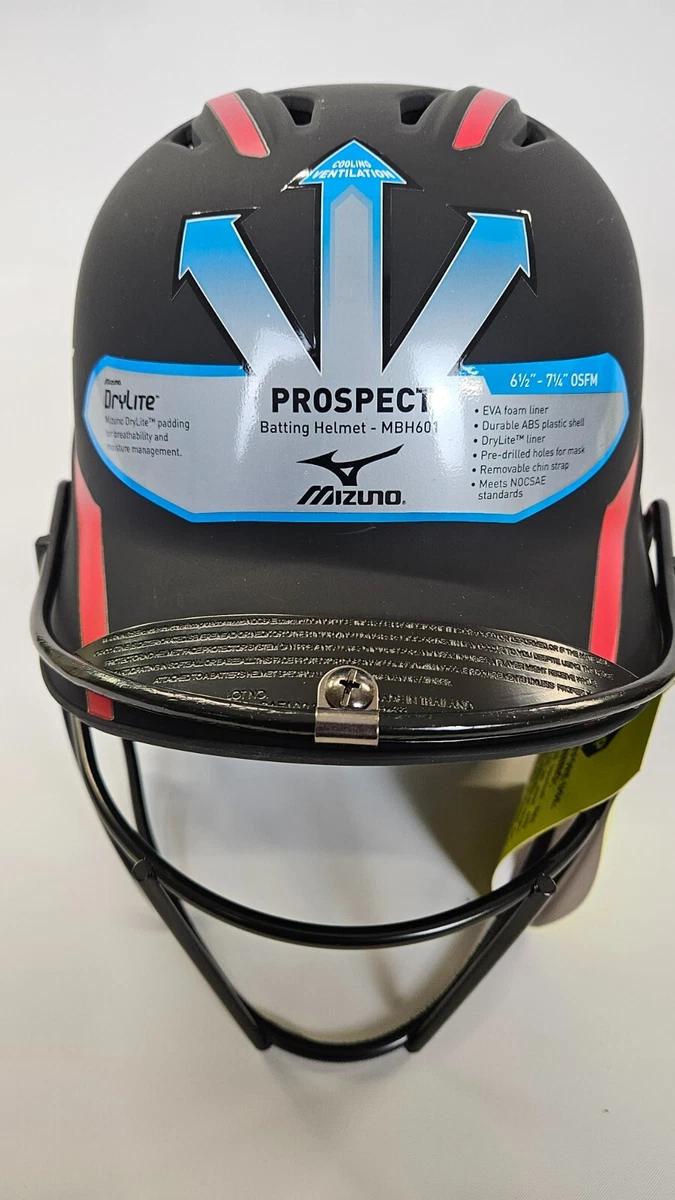 Mizuno Prospect Lot of 6 Youth Fastpitch Batting Helmet Black Red