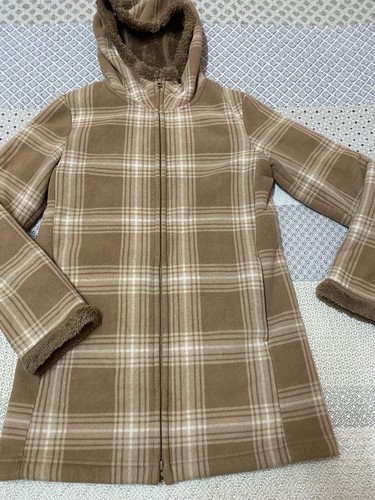 UNIQLO Womens szS Sherpa Hooded Full Zip Jacket Jumper Warm Cozy - Picture 5 of 13
