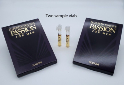 Passion for Men by Elizabeth Taylor Lot of 2 Sample Vials .03 Fl Oz Cologne