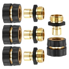 Quick Connect Hose Fittings Male and Female Set 3/4 Inch Water Hose Connector...