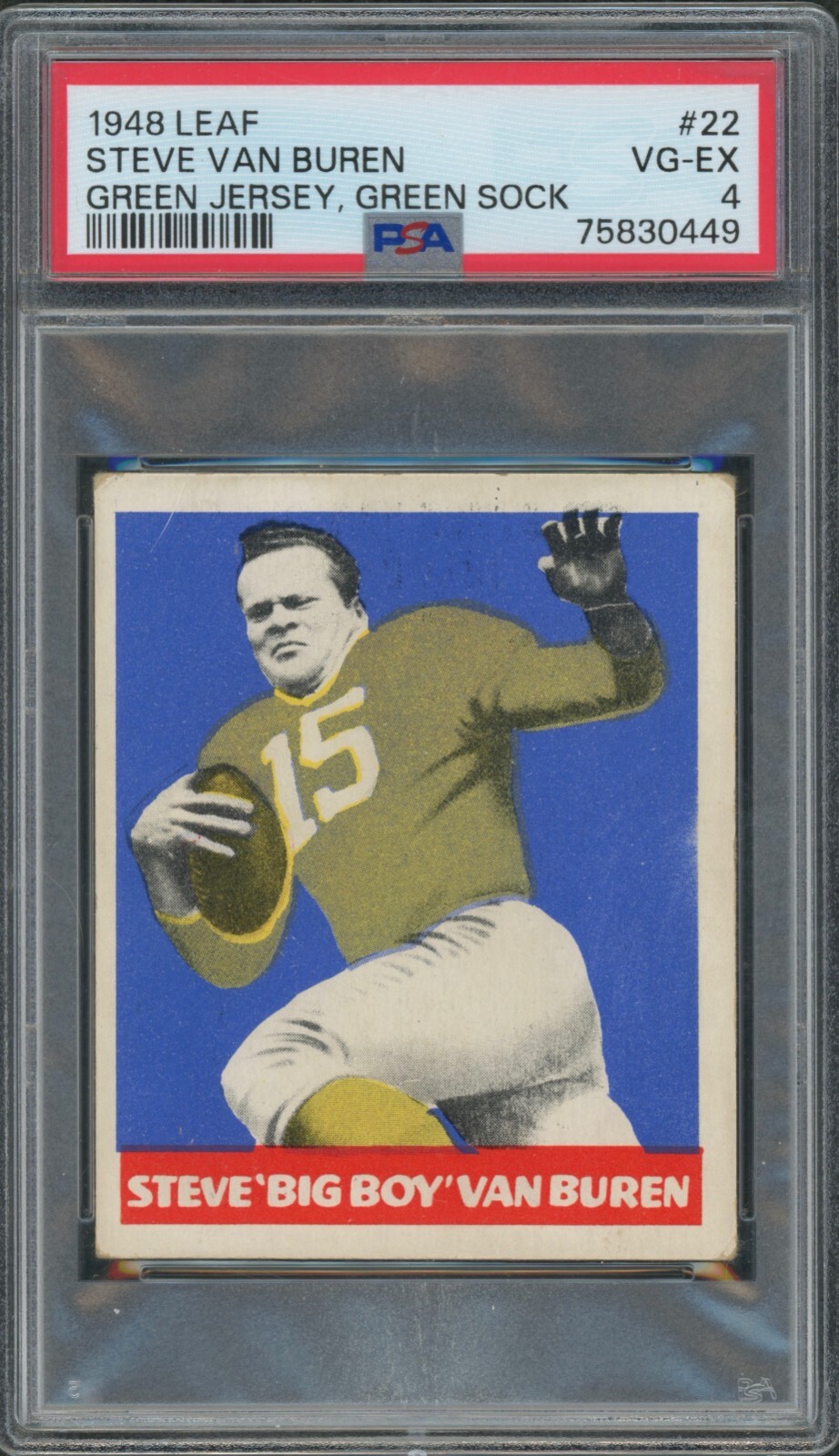 1948 Leaf #22 Steve Van Buren ~ Philadelphia Eagles HOF  PSA 4