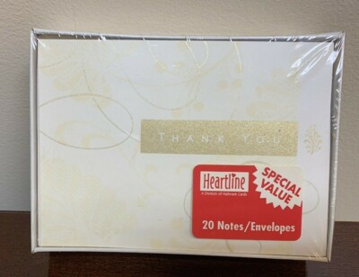 Gold & White Scroll Scrollwork Blank Notecards Note Cards Hallmark - Set of 20
