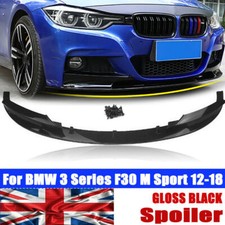Front Bumper Lip Splitter Spoiler Gloss Blk For BMW 3 Series F30 M Sport 12-18