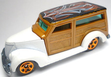 2010 Hot Wheels 37 Ford Woody Wagon White Brown 164 Diecast 2 78 Car