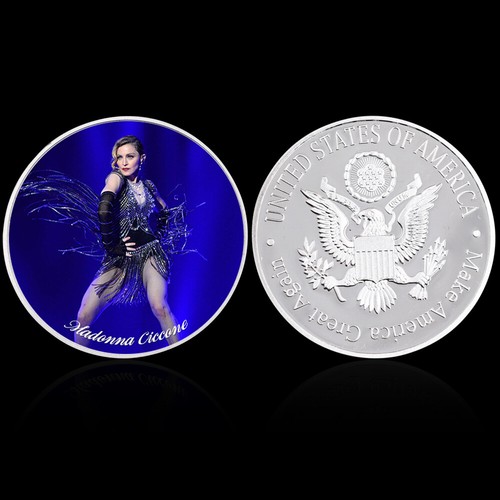 8pcs Madonna Ciccone Silver Coins American Superstar Challenge Coin in Capsule - Picture 5 of 14