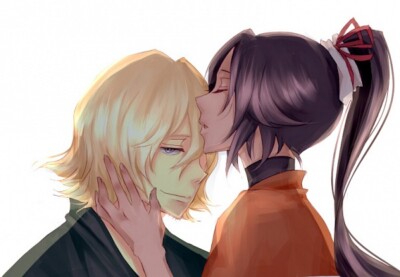 Anime urayoru shihouin yoruichi urahara kisuke kiss on Stitched Gaming Mat Desk