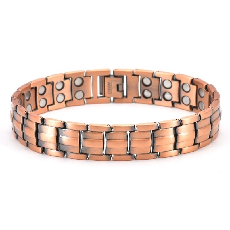 Premium Pure Copper Magnetic Therapy Bracelet Double Strong Men Women Healing