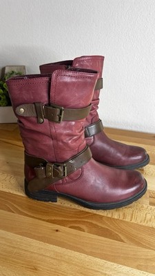 Earth Everwood Rosewood Boots Womens 10 B Leather Zipper Mid Calf Renaissance