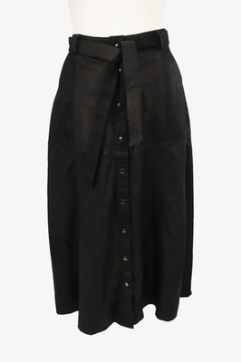 Depeche Damen Rock Gr. 36 Schwarz Leder Rock Bleistiftrock Skirt