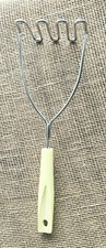 Vintage Ekco Potato Masher Stainless Wavy Head & Cream Colored Handle 11"...