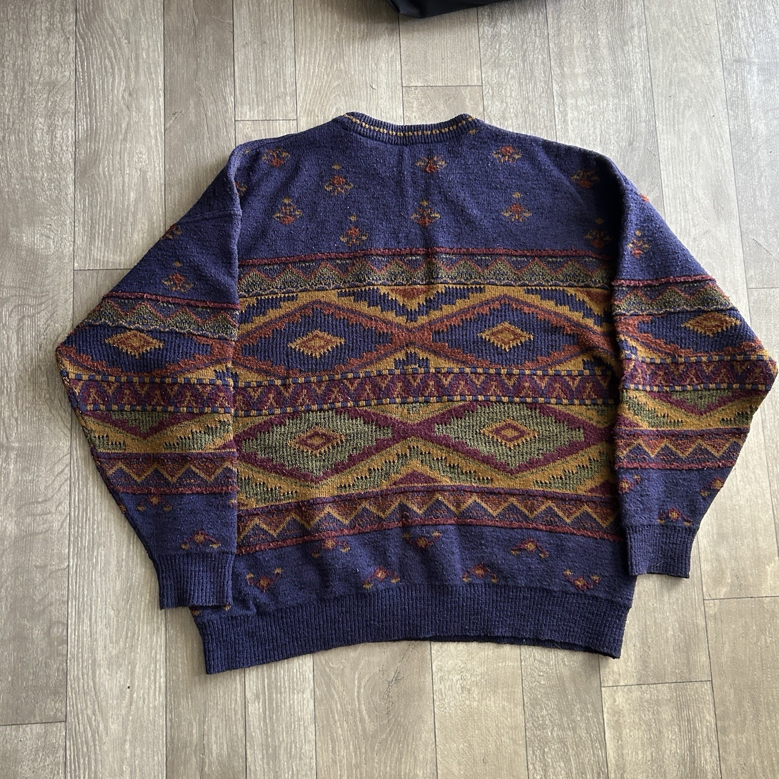 Vintage Wool Aztec Pattern Sweater Heavyweight Kn… - image 6